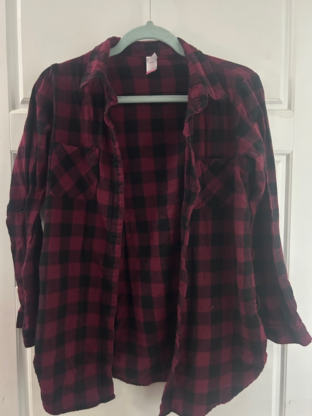 Red and Black Buffalo Plaid Button-Up Shirt